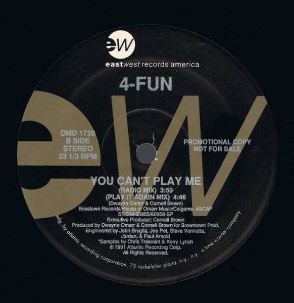 4-Fun : You Can't Play Me (12", Promo)