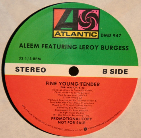 Aleem Featuring Leroy Burgess : Fine Young Tender (12", Promo)