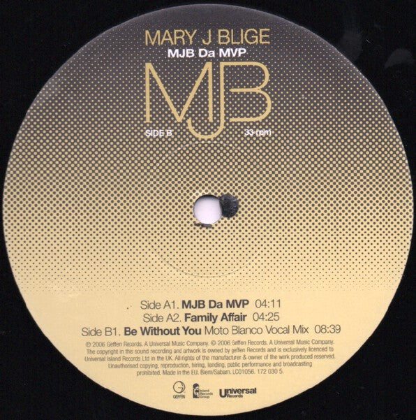 Mary J. Blige : MJB Da MVP (12")