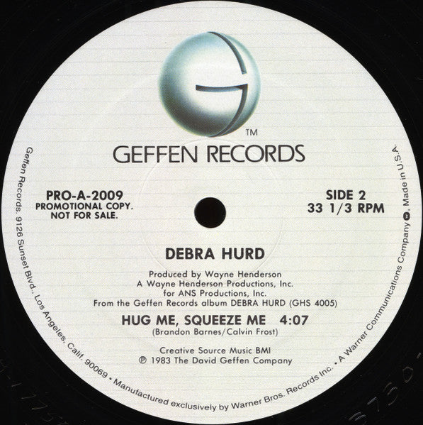 Debra Hurd : Hug Me, Squeeze Me (12", Promo)