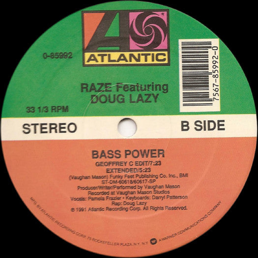 Raze Featuring Doug Lazy : Bass Power (12")