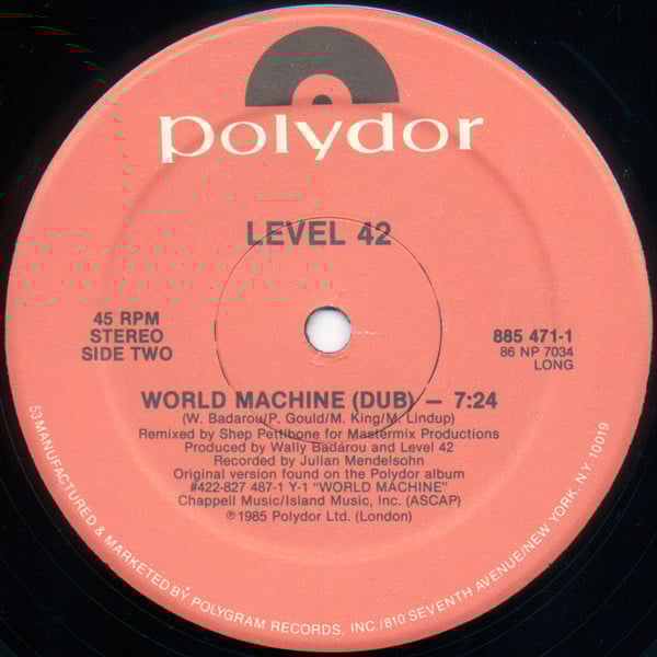Level 42 : World Machine (The Shep Pettibone Remix) (12", Single, HRM)