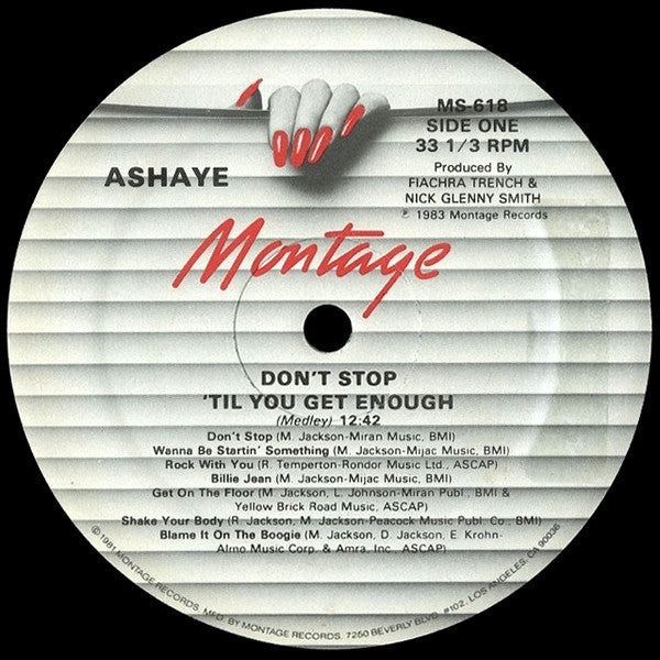 Ashaye : Don't Stop 'Til You Get Enough (12")