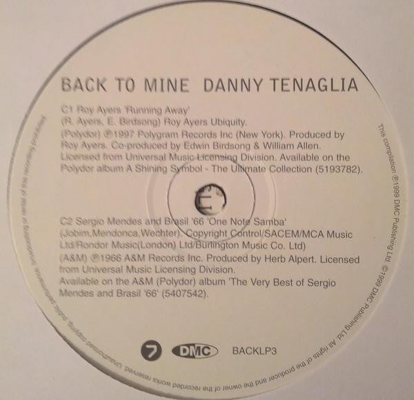 Danny Tenaglia : Back To Mine (3xLP, Comp)