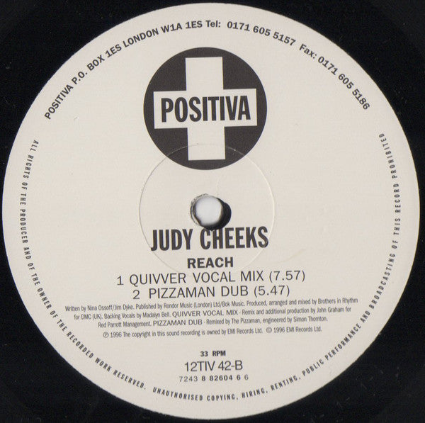 Judy Cheeks : Reach (12", Single)