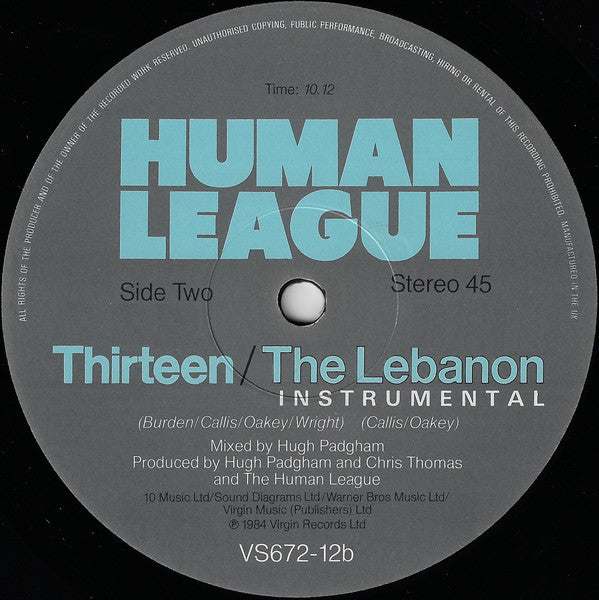 Human League* : The Lebanon (12")
