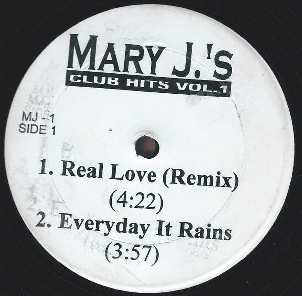 Mary J. Blige : Mary J.'s Club Hits Vol. 1 (12", Unofficial)