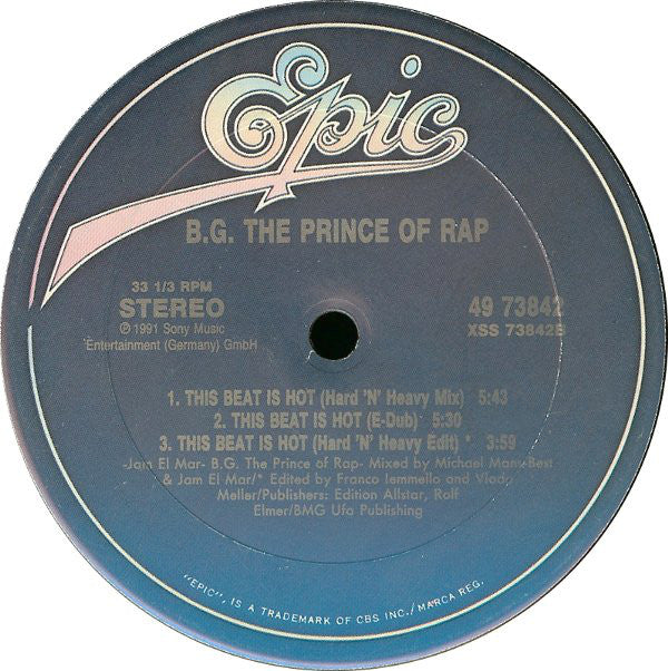 B.G. The Prince Of Rap : This Beat Is Hot (12")