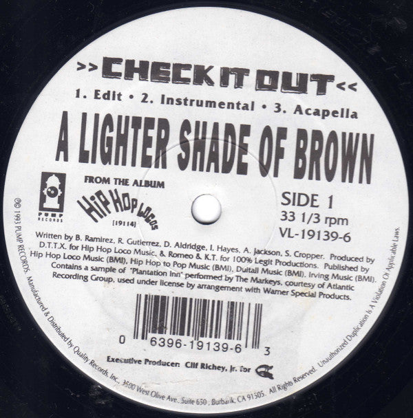 A Lighter Shade Of Brown* : Check It Out / Latin Active (12")