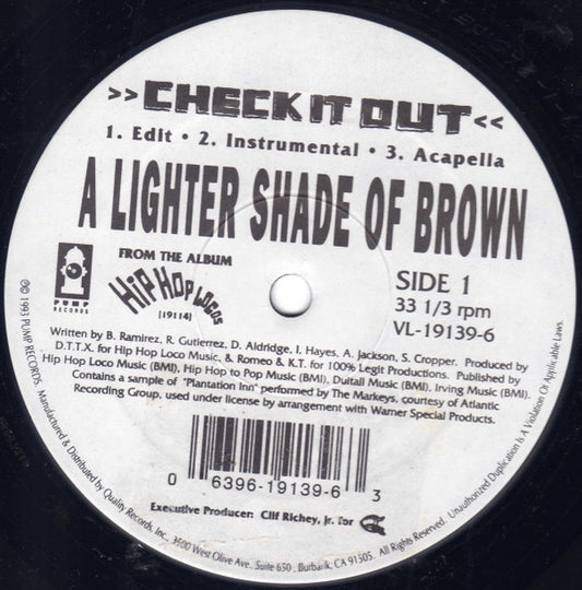 A Lighter Shade Of Brown* : Check It Out / Latin Active (12")