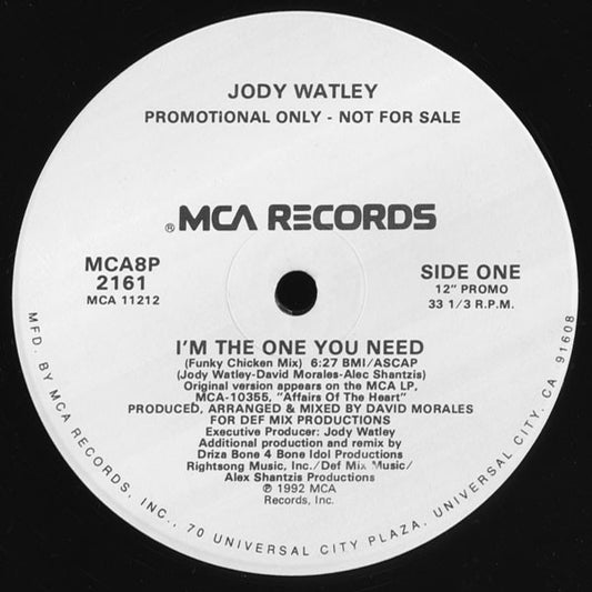 Jody Watley : I'm The One You Need (12", Promo)