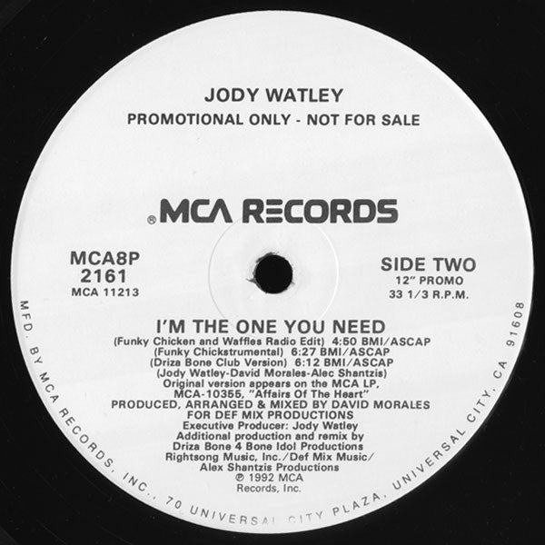 Jody Watley : I'm The One You Need (12", Promo)