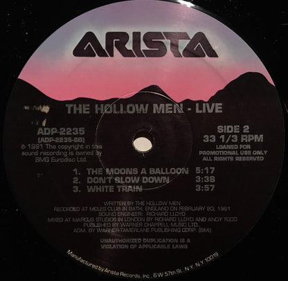 The Hollow Men : Live (Recorded At Moles Club • Bath, England - February 20, 1991) (12", Promo)
