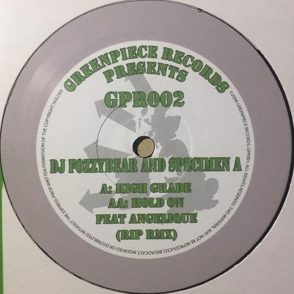 DJ Fozzybear & Specimen A : High Grade / Hold On (Rip Remix) (12")