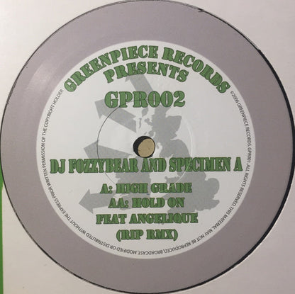 DJ Fozzybear & Specimen A : High Grade / Hold On (Rip Remix) (12")