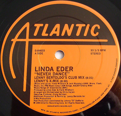 Linda Eder : Never Dance / Something To Believe In (2x12")