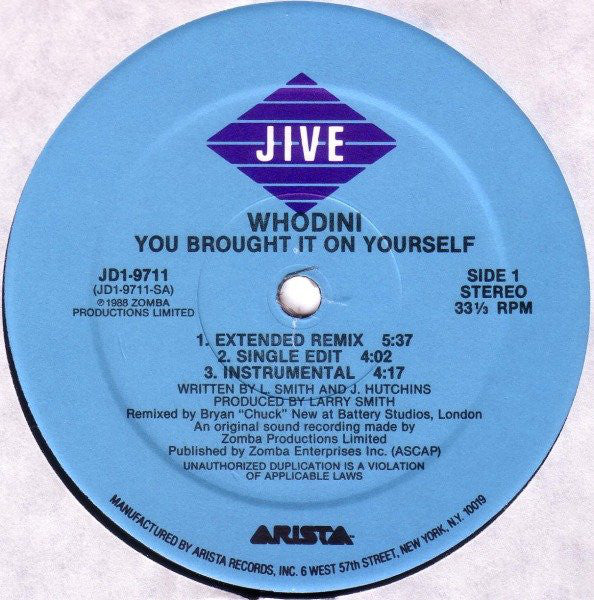 Whodini : You Brought It On Yourself (12")