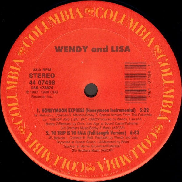 Wendy & Lisa : Honeymoon Express (12" Mixes) (12")