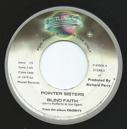 Pointer Sisters : Blind Faith  (7", Promo)