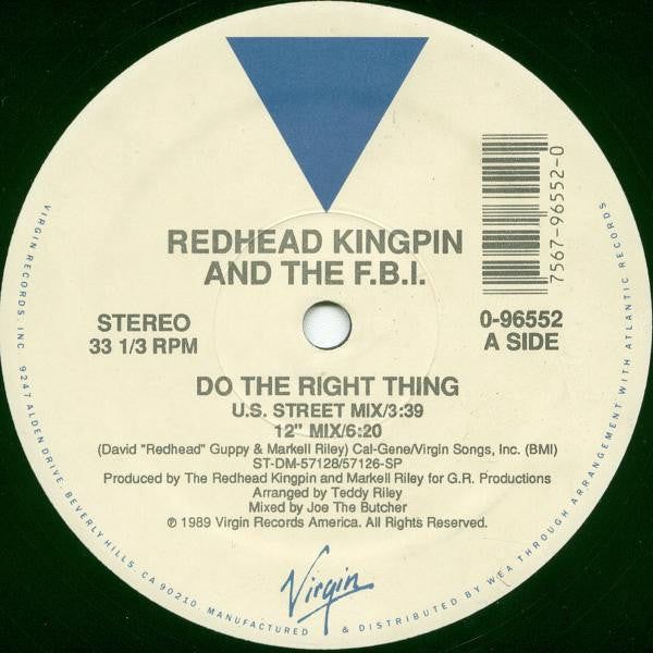 Redhead Kingpin And The F.B.I.* : Do The Right Thing (12")