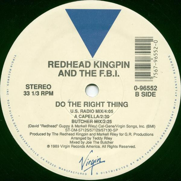 Redhead Kingpin And The F.B.I.* : Do The Right Thing (12")