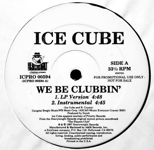 Ice Cube : We Be Clubbin' (12", Promo)
