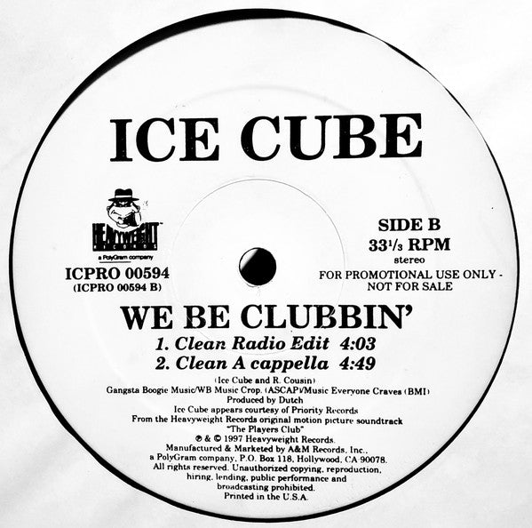 Ice Cube : We Be Clubbin' (12", Promo)