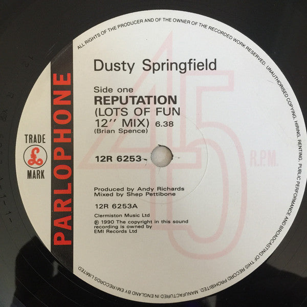 Dusty Springfield : Reputation (12", Single)