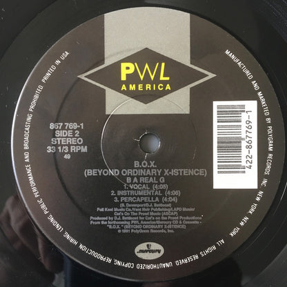 B.O.X. : Low Down / B A Real G (12")