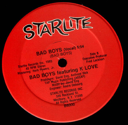 Bad Boys featuring K Love : Bad Boys (12")