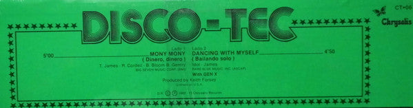 Billy Idol : Mony Mony = Dinero, Dinero / Dancing With Myself = Bailando Solo (12")
