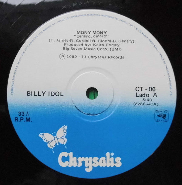 Billy Idol : Mony Mony = Dinero, Dinero / Dancing With Myself = Bailando Solo (12")