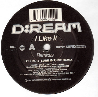 D:Ream : I Like It (Remixes) (12", Single, 2/2)