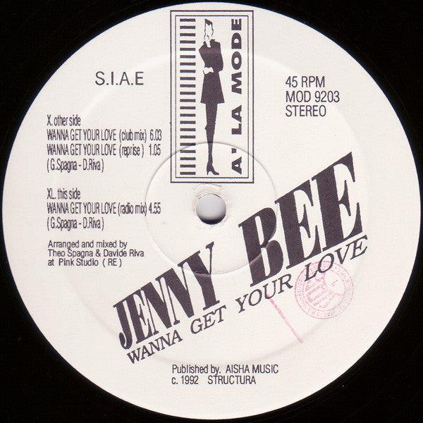 Jenny Bee* : Wanna Get Your Love (12")
