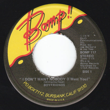 Boyfriends (5) : I Don't Want Nobody (I Want You) (7")