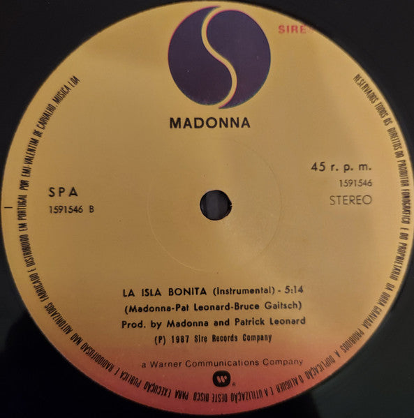 Madonna : La Isla Bonita (12", Maxi)