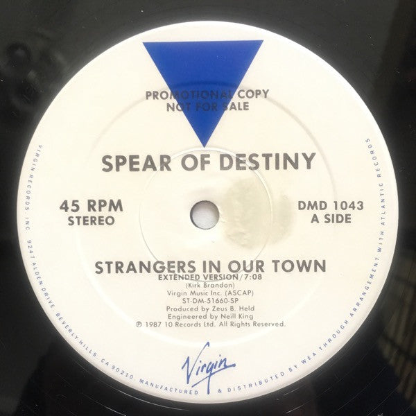 Spear Of Destiny : Strangers In Our Town (12", Single, Promo, SP)