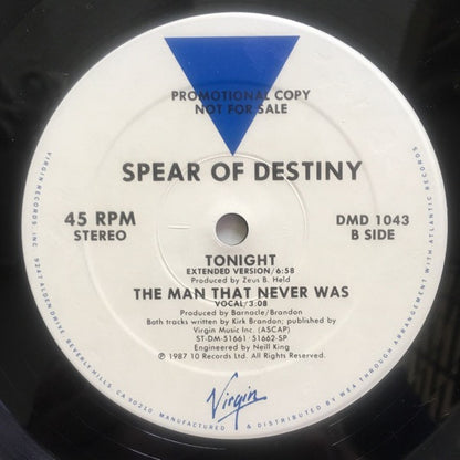Spear Of Destiny : Strangers In Our Town (12", Single, Promo, SP)