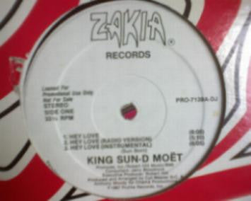 King Sun - D Moet* : Hey Love / Mythological Rapper (12", Promo, RE)