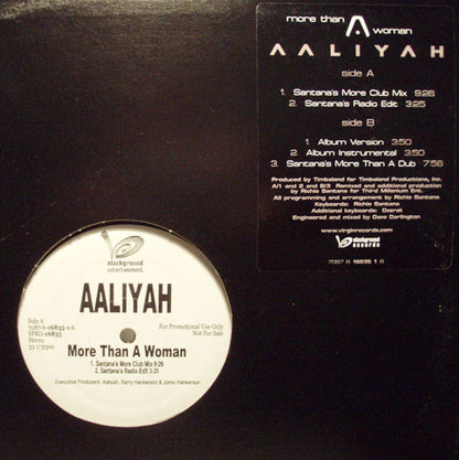 Aaliyah : More Than A Woman (12", Promo)