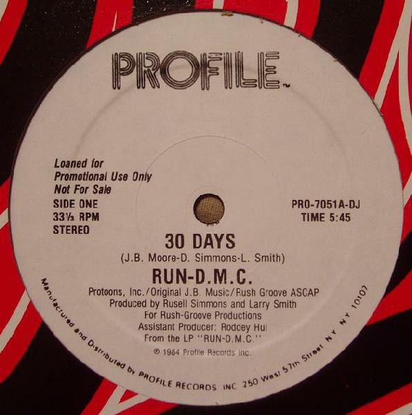 Run-D.M.C.* : 30 Days (12", Promo)
