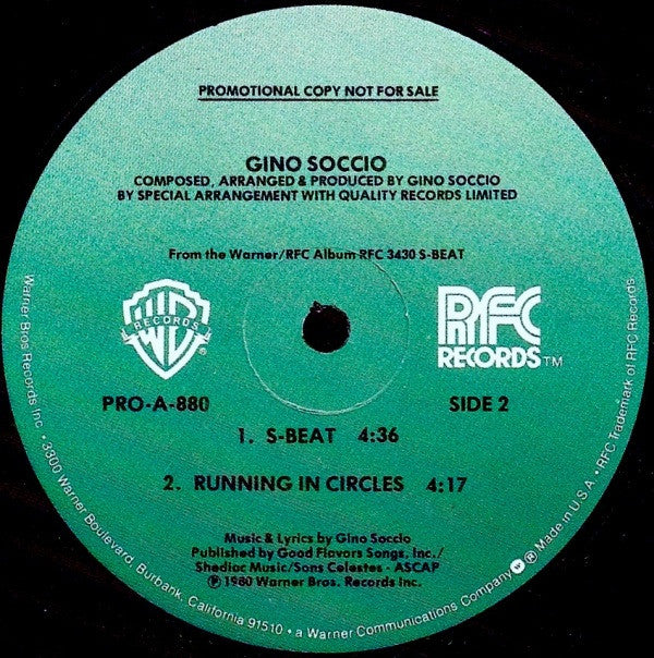 Gino Soccio : Steady Operator (12", Promo)