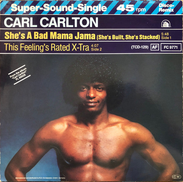 Carl Carlton : She's A Bad Mama Jama (She's Built, She's Stacked) (12", Maxi)