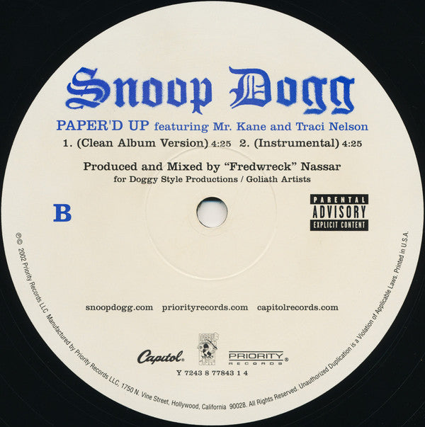 Snoop Dogg : From Tha Chuuuch To Da Palace (12", Single)