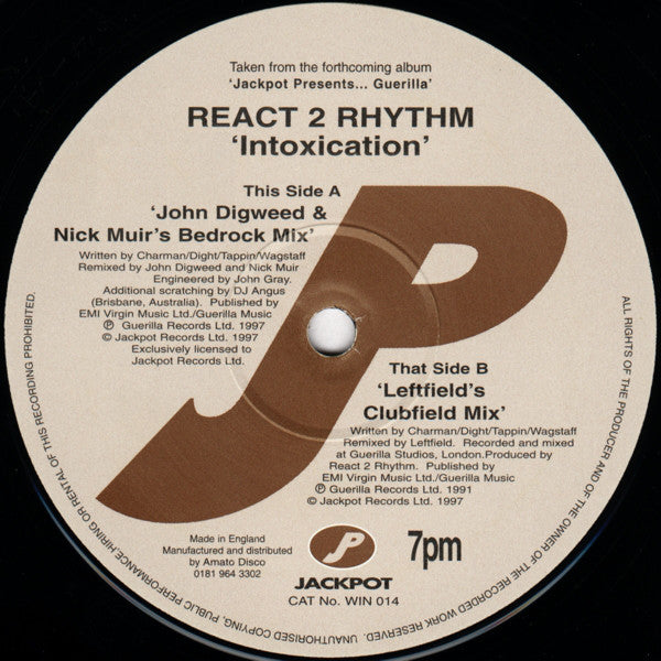 React 2 Rhythm : Intoxication (12")