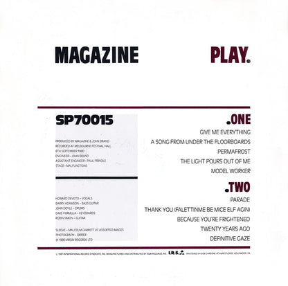 Magazine : Play. (LP, Album, Ter)