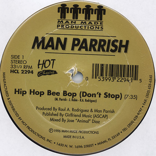 Man Parrish : Hip Hop Bee Bop (Don't Stop) (12")