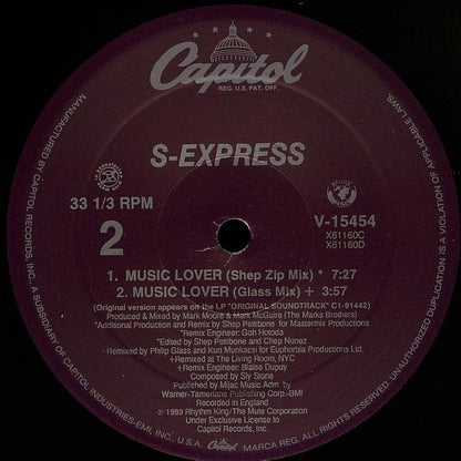S'Xpress* : Music Lover (12", Single, Spe)