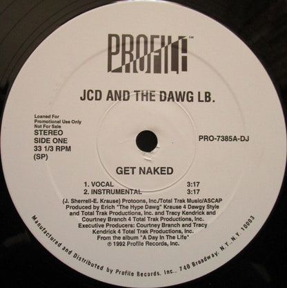 JCD And The Dawg LB. : Get Naked (12", Promo)