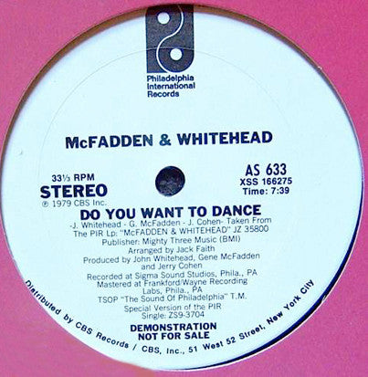 McFadden & Whitehead : Do You Want To Dance (12", Promo)